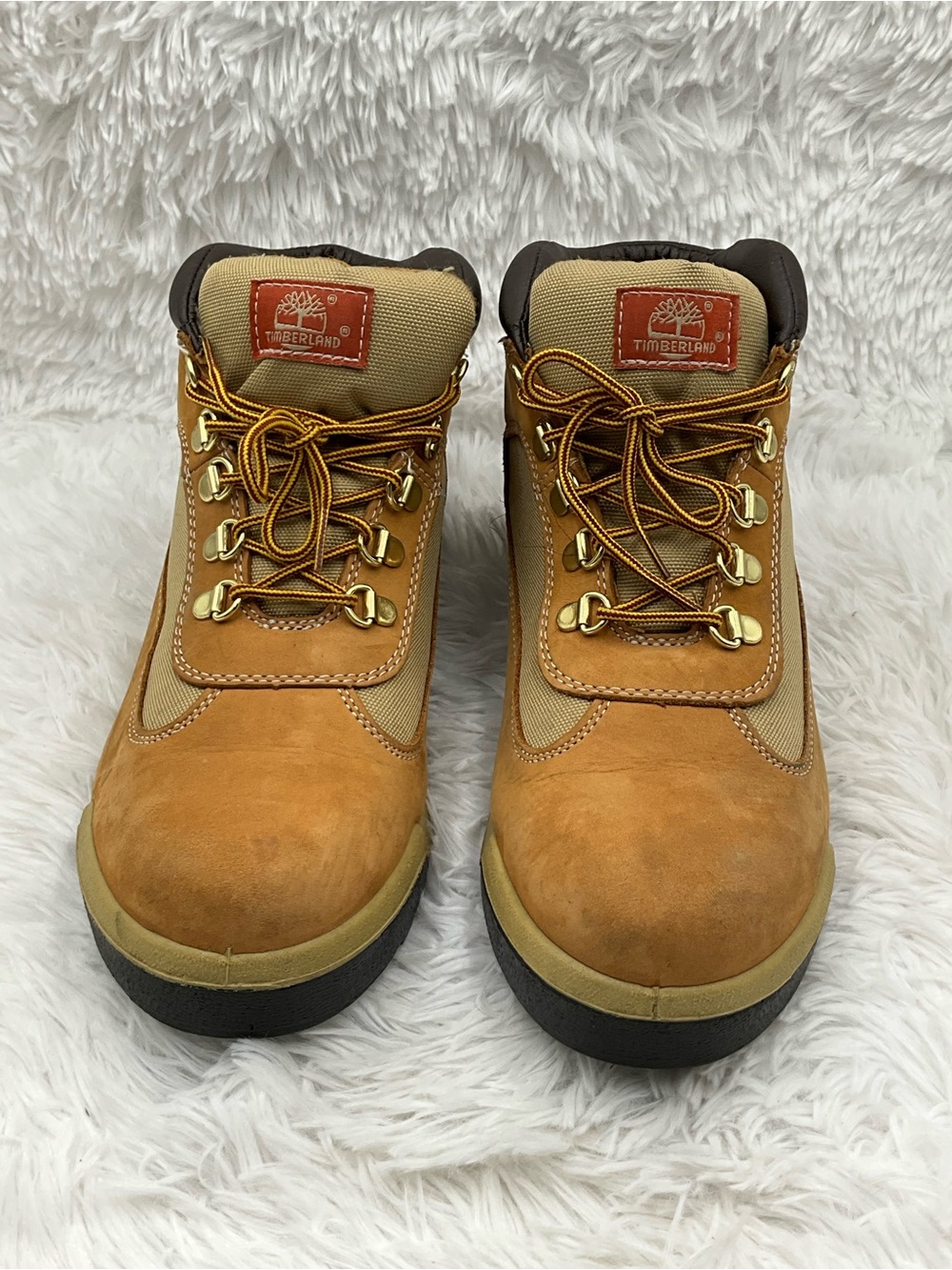 Timberland Men's Wheat/Tan Work Boots with Gold Hardware